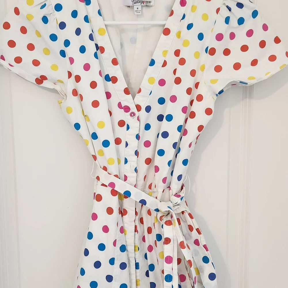 COLOR ME COURNTEY  Dipping Dot Minnie Midi Dress Size 6 - Picture 5 of 10